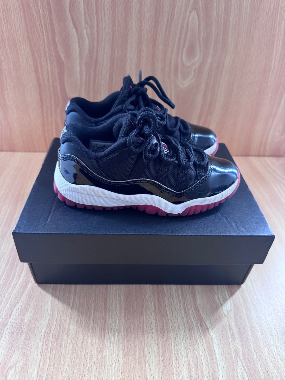 Nike Air Jordan 11 Retro Low (PS) Kids' Black and Red Retro Basketball Shoes